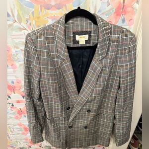 Oversized blazer, patterned, black buttons, From Anthropologie